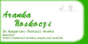 aranka moskoczi business card